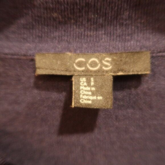 COS sweater dress tunic navy blue 100% wool 100% silk collar long sleeve S flaw - Picture 4 of 12